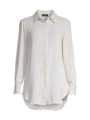 商品Tahari|High Low Button Down Shirt,价格¥263,第3张图片详细描述