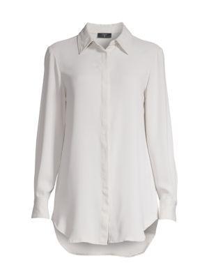 商品Tahari|High Low Button Down Shirt,价格¥252,第5张图片详细描述