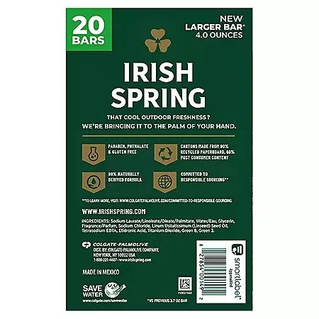 商品Irish Spring|Irish Spring Bar Soap, Original  Clean - 4 oz., 20 ct.,价格¥95,第3张图片详细描述