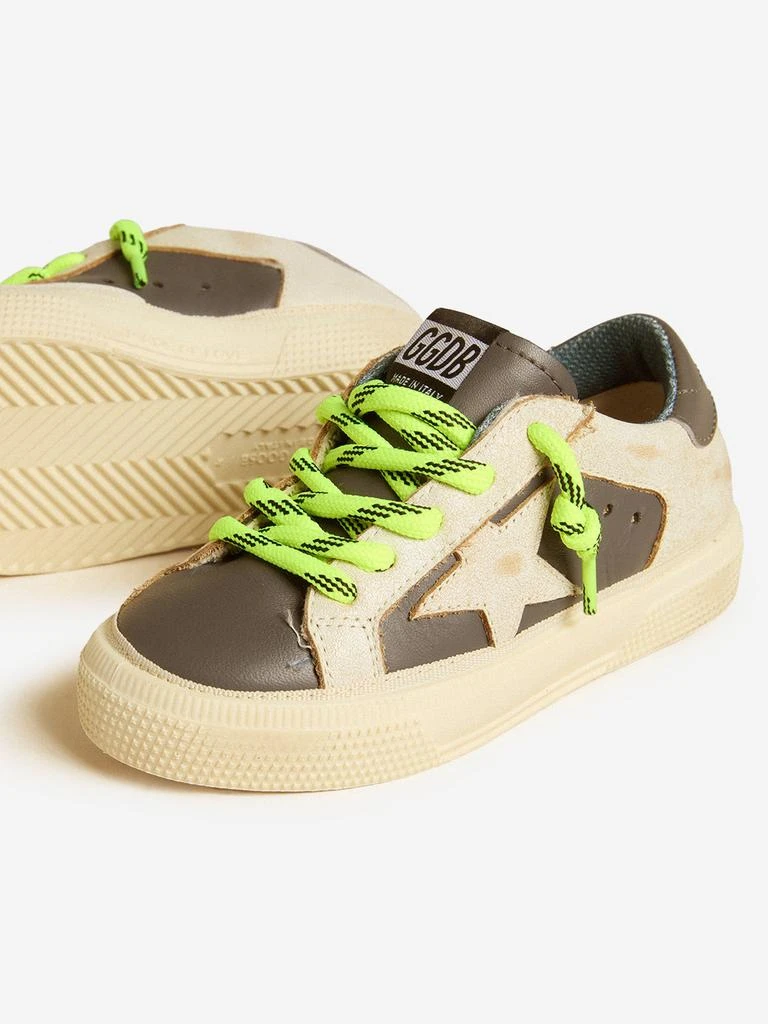 商品Golden Goose|Golden Goose Boys Leather May Trainers in Ivory,价格¥1293,第3张图片详细描述
