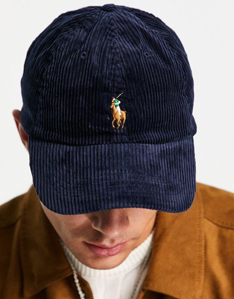 商品Ralph Lauren|Polo Ralph Lauren cord cap in navy with pony logo,价格¥530,第5张图片详细描述