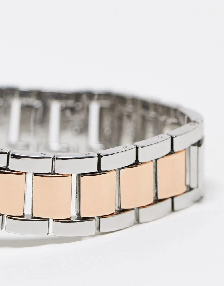 商品ASOS|ASOS DESIGN unisex digital bracelet watch in silver with rose gold detailing,价格¥341,第3张图片详细描述