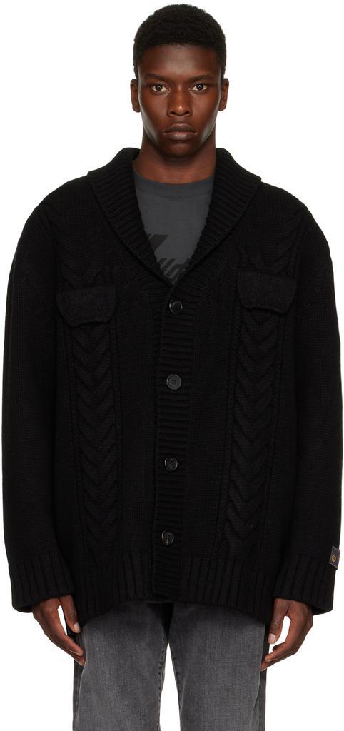 商品We11done|Black Shawl Neck Cardigan,价格¥2064,第1张图片