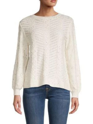 商品Democracy|Removable-Collar Cable-Knit Sweater,价格¥79,第3张图片详细描述