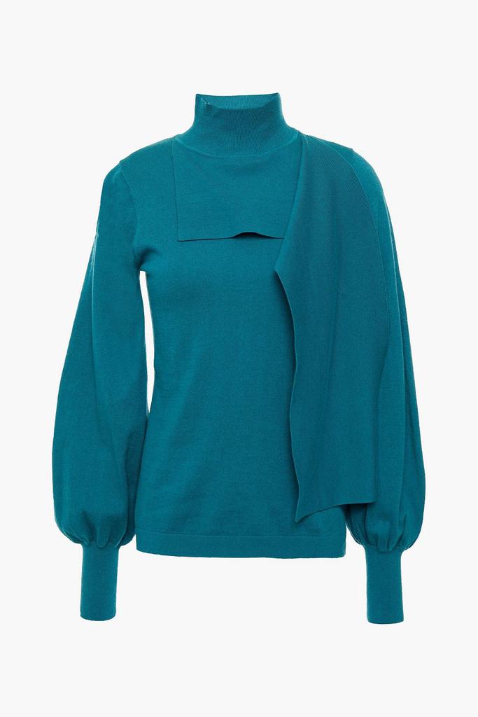 Draped cotton-blend turtleneck sweater商品第1张图片规格展示
