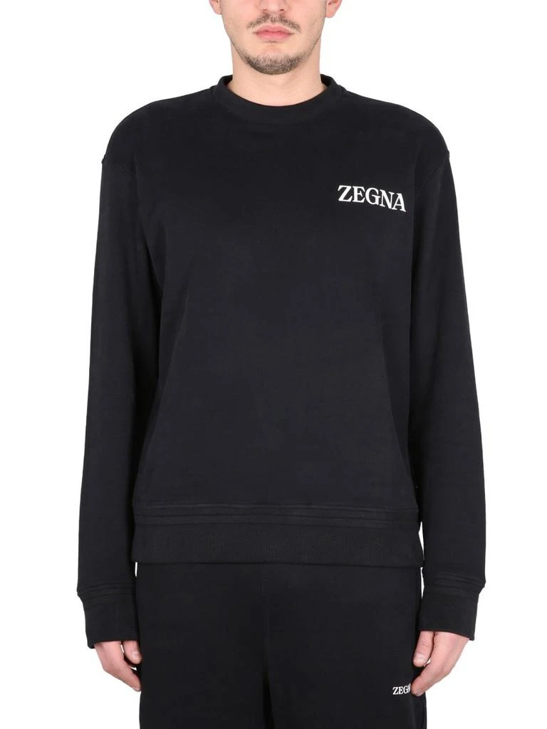 商品Zegna|Zegna Logo-Printed Crewneck Sweatshirt,价格¥2067,第1张图片