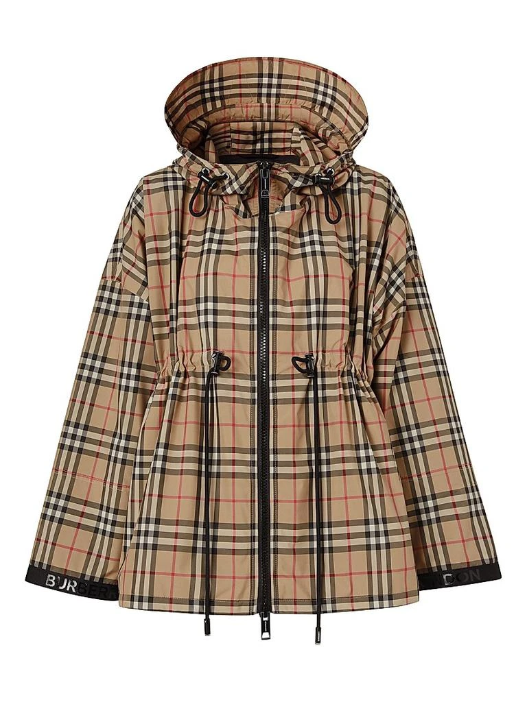商品Burberry|Bacton Hooded Check Logo Coat,价格¥10082,第1张图片