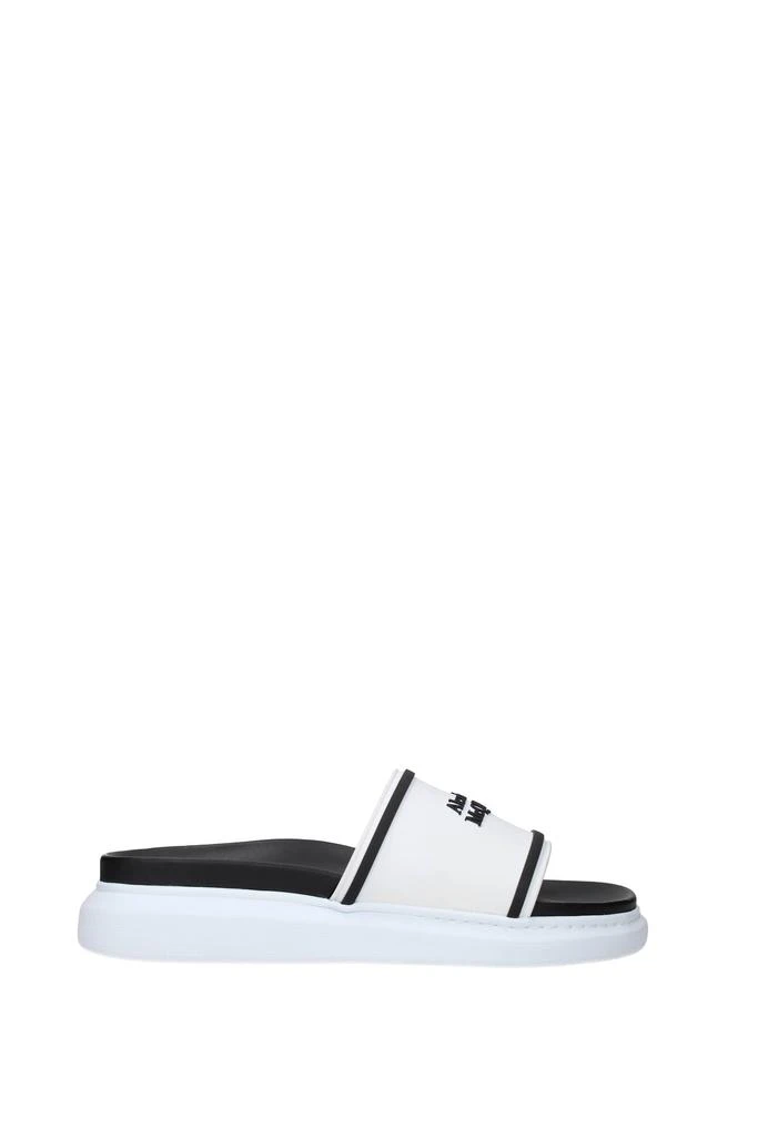 商品Alexander McQueen|Slippers and clogs Rubber White Black,价格¥1223,第1张图片