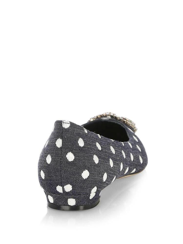 商品Manolo Blahnik|Manolo Blahnik - Hagisi Denim Polka Dot Flats,价格¥3068,第2张图片详细描述