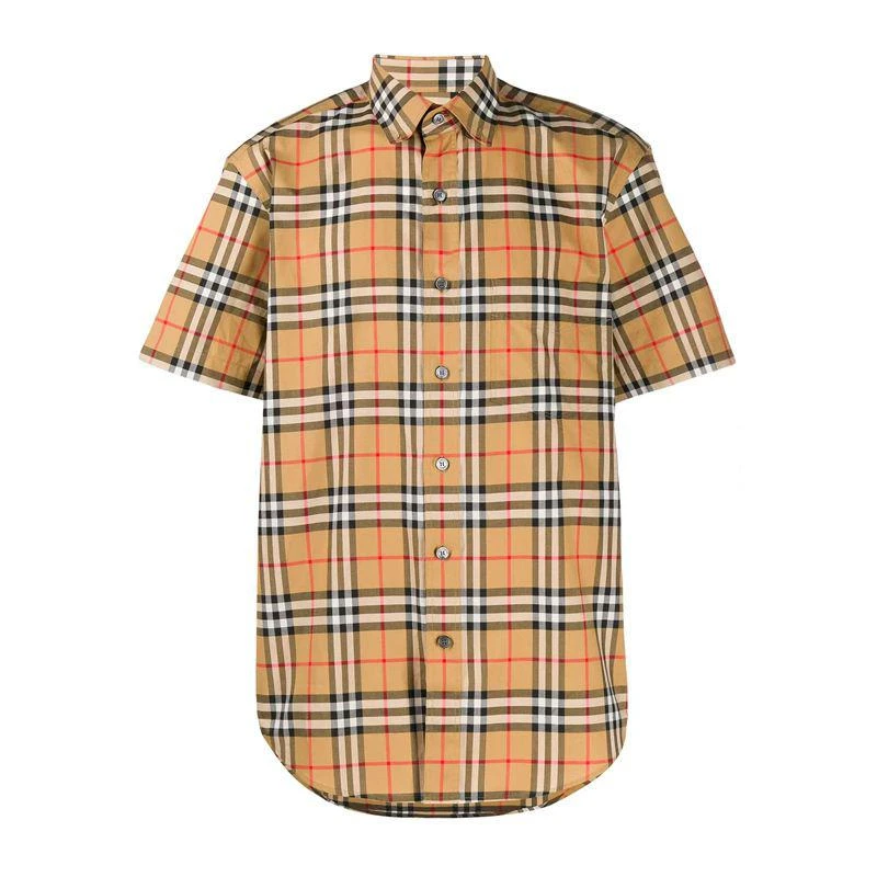 商品Burberry|Burberry 巴宝莉 男士格纹短袖衬衫 8022265,价格¥4253,第1张图片