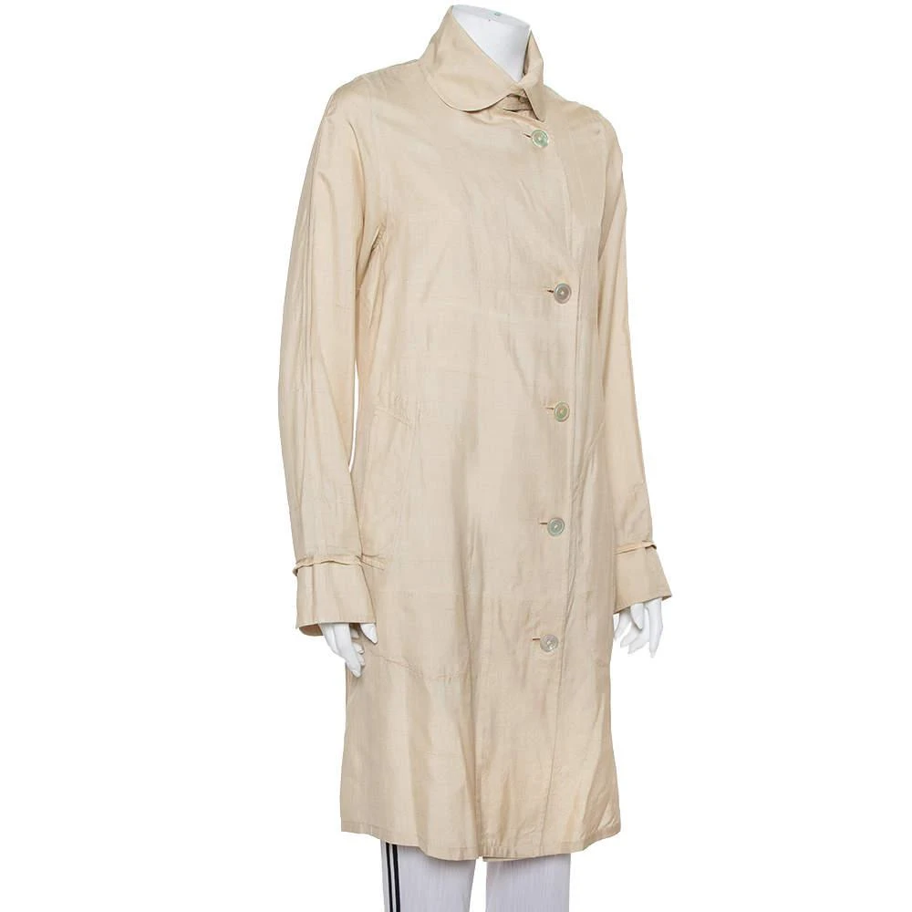 商品[二手商品] Ralph Lauren|Ralph Lauren Beige Silk Button Front Lightweight Coat S,价格¥1523,第2张图片详细描述