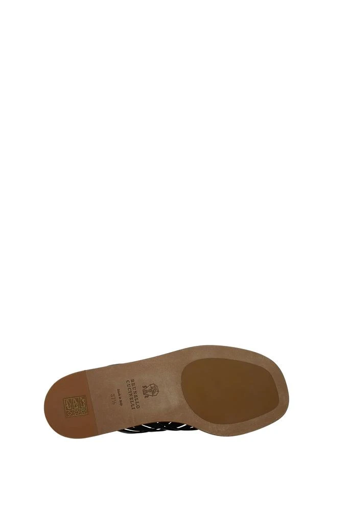 商品Brunello Cucinelli|Slippers and clogs Leather Black,价格¥3566,第5张图片详细描述