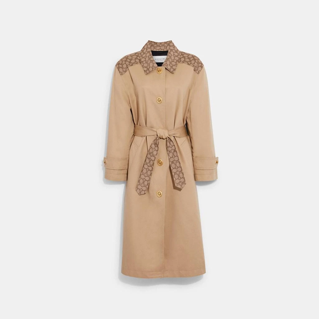 商品Coach|Coach Outlet Signature Turnlock Trench,价格¥2322,第1张图片