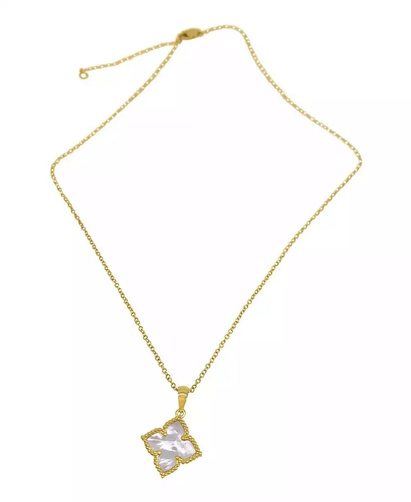 商品ADORNIA|16-18" Adjustable 14K Gold Plated Flower Imitation Mother of Pearl Necklace,价格¥192,第3张图片详细描述