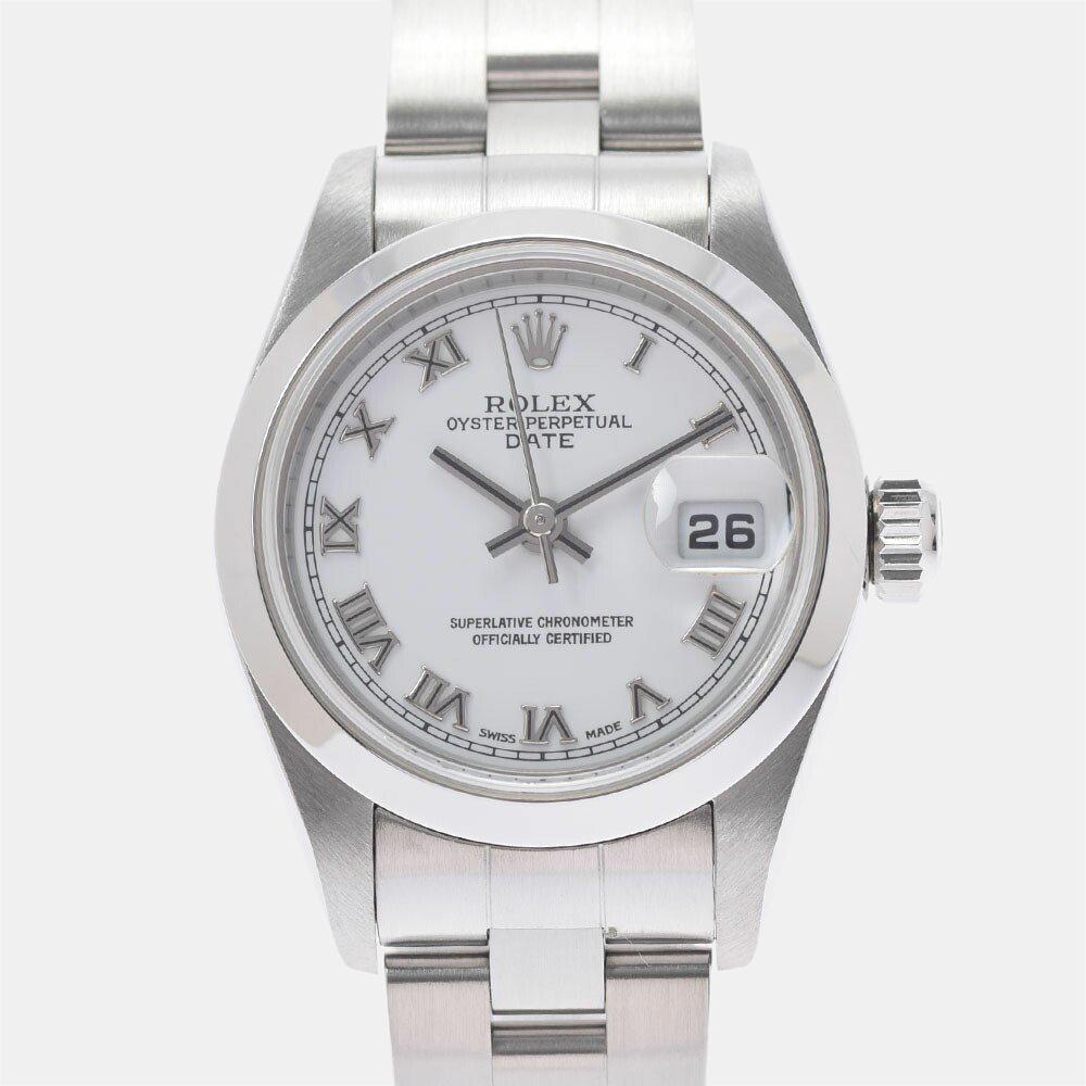 Rolex White Stainless Steel Oyster Perpetual Date 79160 Automatic Women's Wristwatch 26 mm商品第1张图片规格展示