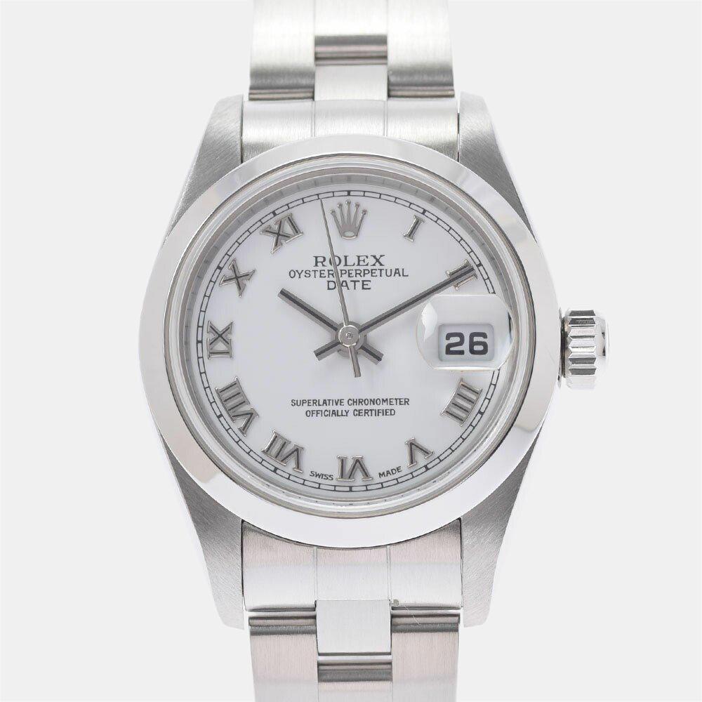 商品[二手商品] Rolex|Rolex White Stainless Steel Oyster Perpetual Date 79160 Automatic Women's Wristwatch 26 mm,价格¥26513,第1张图片