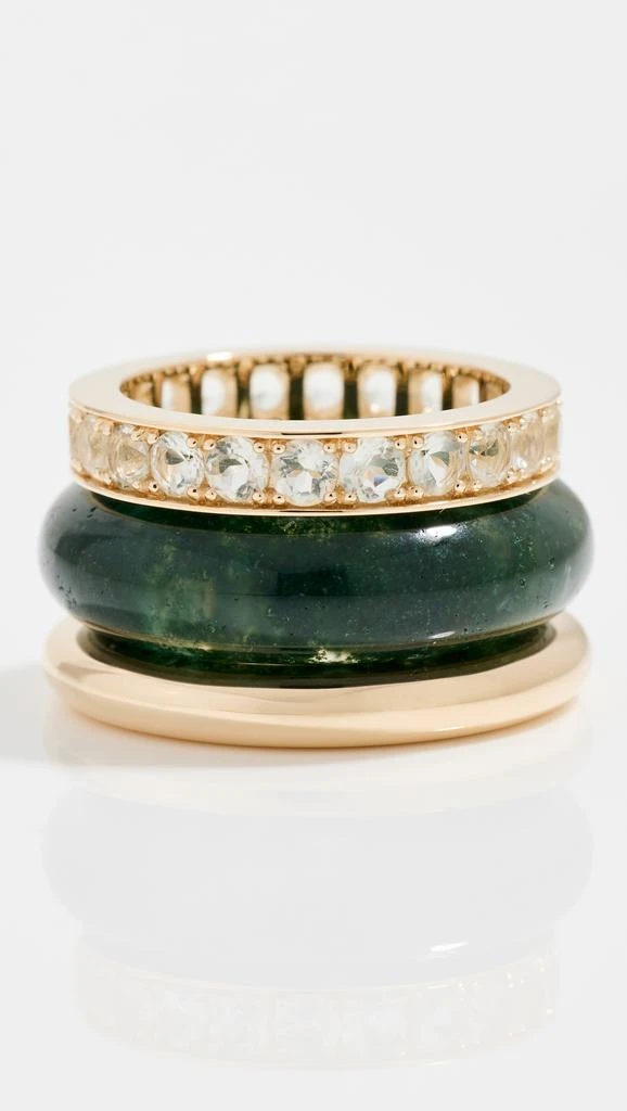 商品By Pariah|14k Green Amethyst Luminous Gem Stack Rings,价格¥25019,第3张图片详细描述