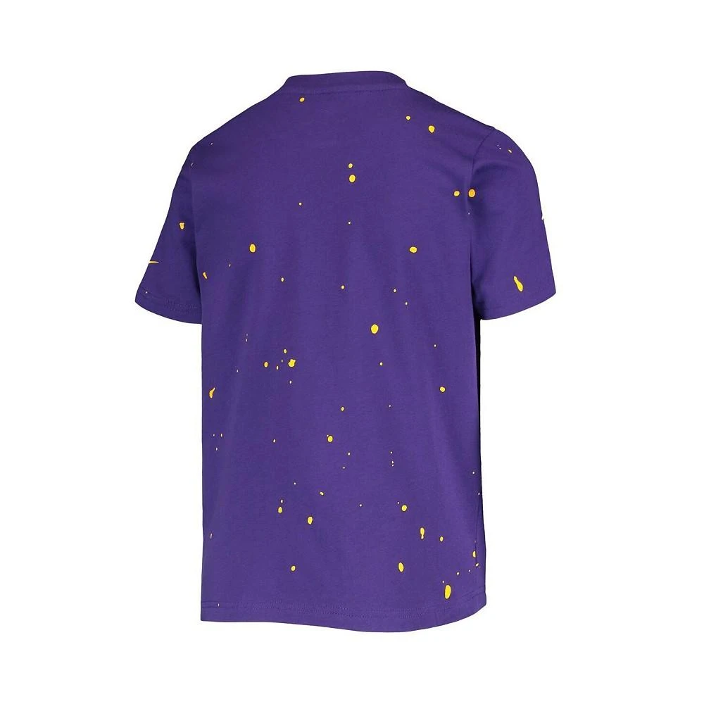 商品NIKE|Youth Boys Purple Los Angeles Lakers Courtside Allover Splatter T-shirt,价格¥164,第3张图片详细描述