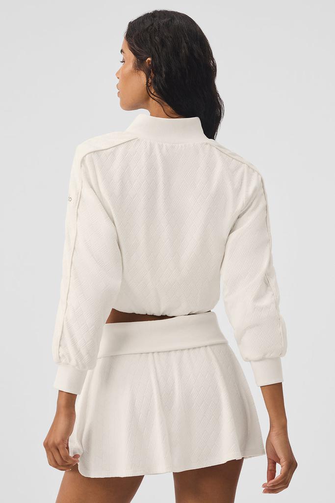 Alo Cropped Doubles Only Full Zip Jacket - Ivory - Jackets