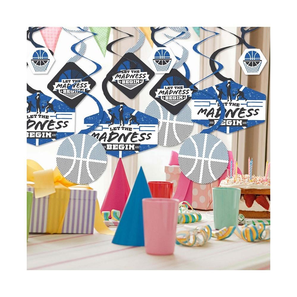 Blue Basketball - Let The Madness Begin - College Basketball Party Hanging Decor - Party Decoration Swirls - Set of 40商品第2张图片规格展示