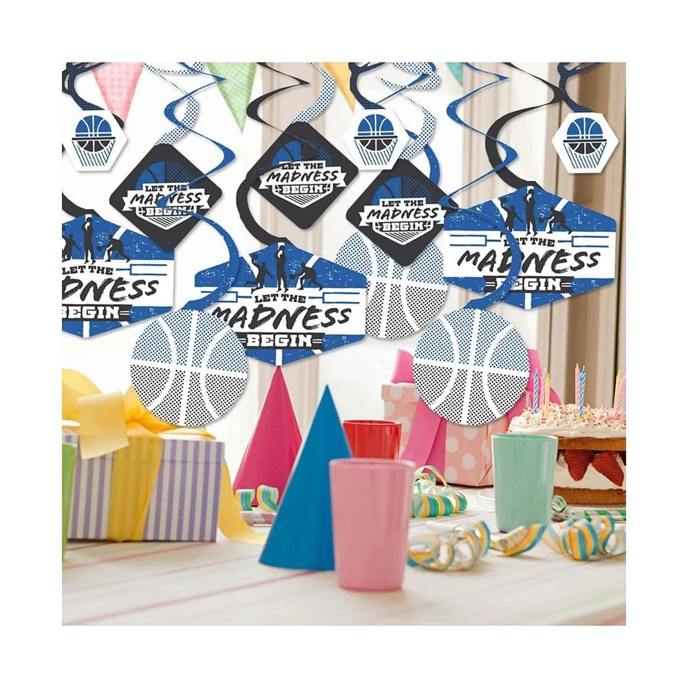 商品Big Dot of Happiness|Blue Basketball - Let The Madness Begin College Hanging Party Decor Swirls 40 Ct,价格¥139,第2张图片详细描述