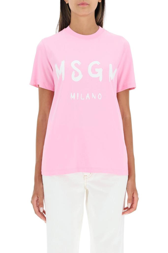 Msgm t-shirt with brushed logo商品第2张图片规格展示