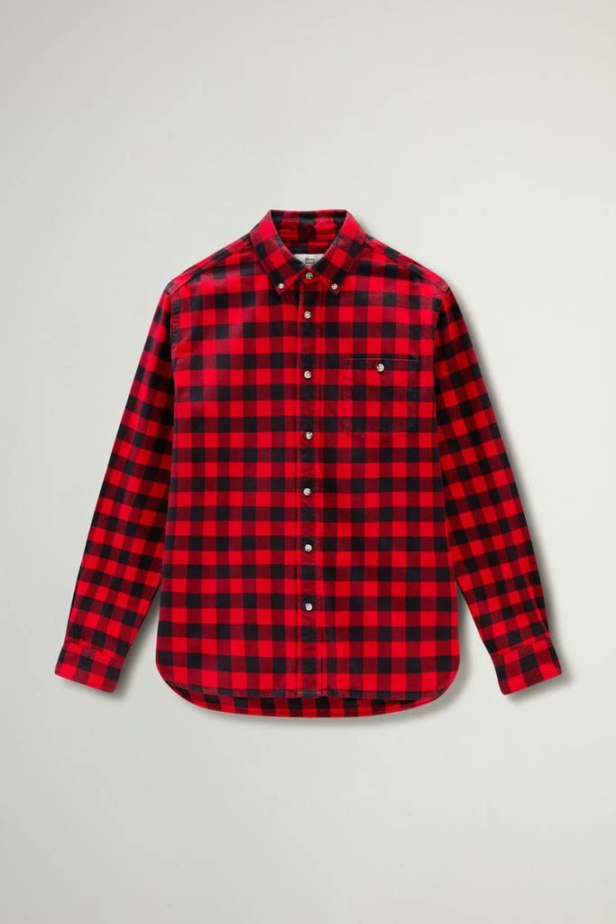商品Woolrich|Traditional Flannel Check Shirt - Men - Green,价格¥1491,第5张图片详细描述