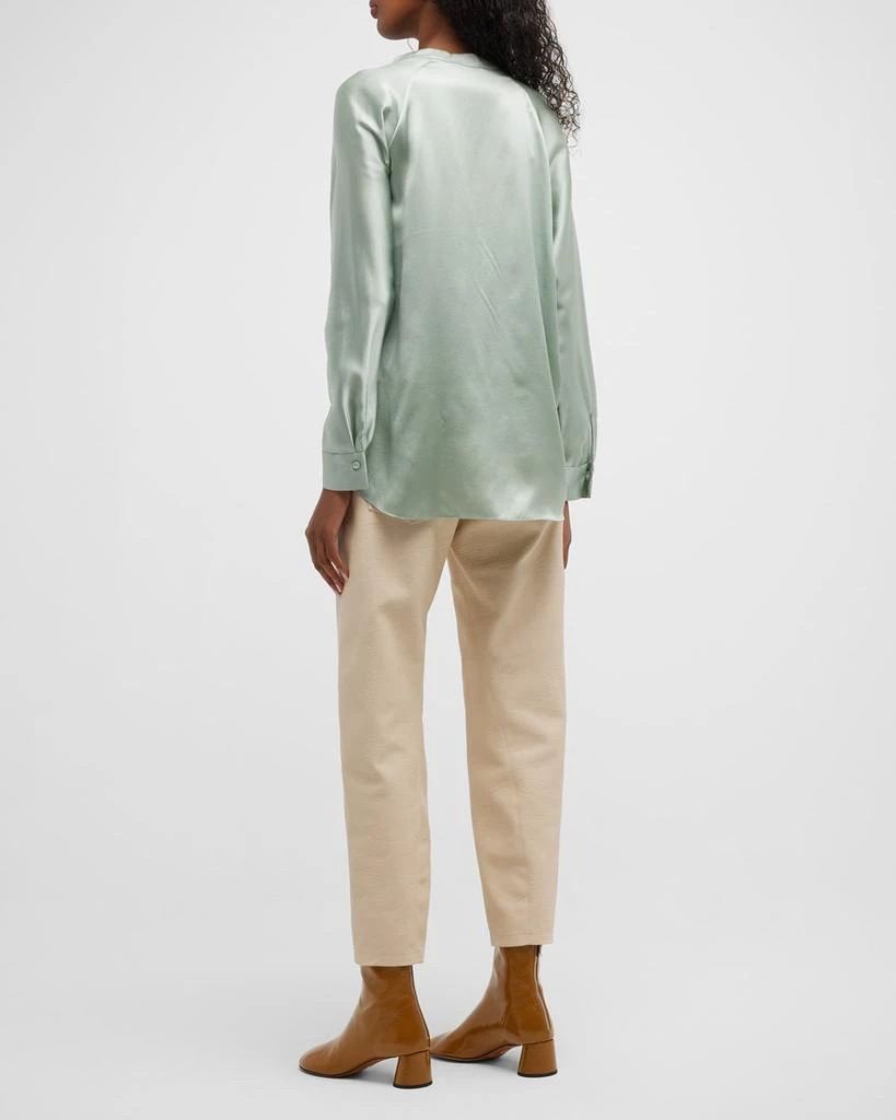 商品Vince|Band Collar Popover Silk Blouse,价格¥1230,第5张图片详细描述