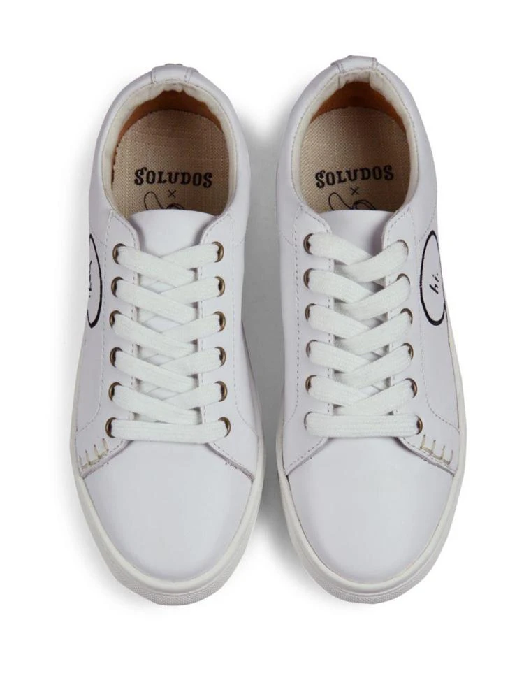 商品Soludos|Embroidered Speech Bubble Leather Sneakers,价格¥328,第4张图片详细描述