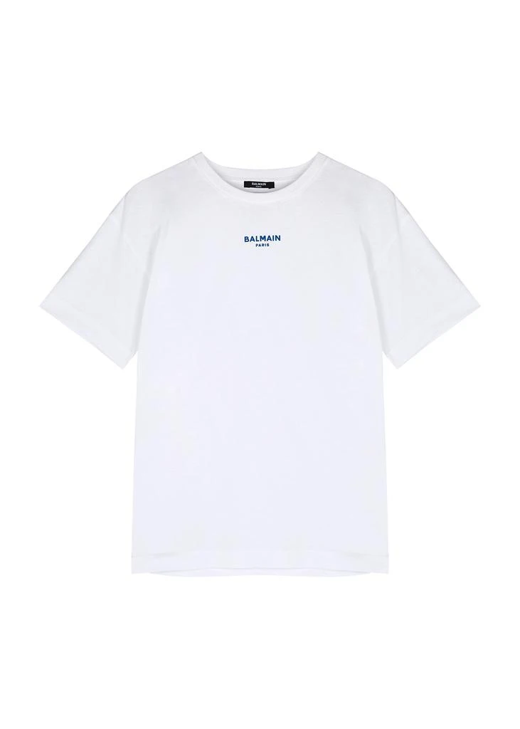 商品Balmain|KIDS White logo cotton T-shirt (12-14 years),价格¥710,第1张图片