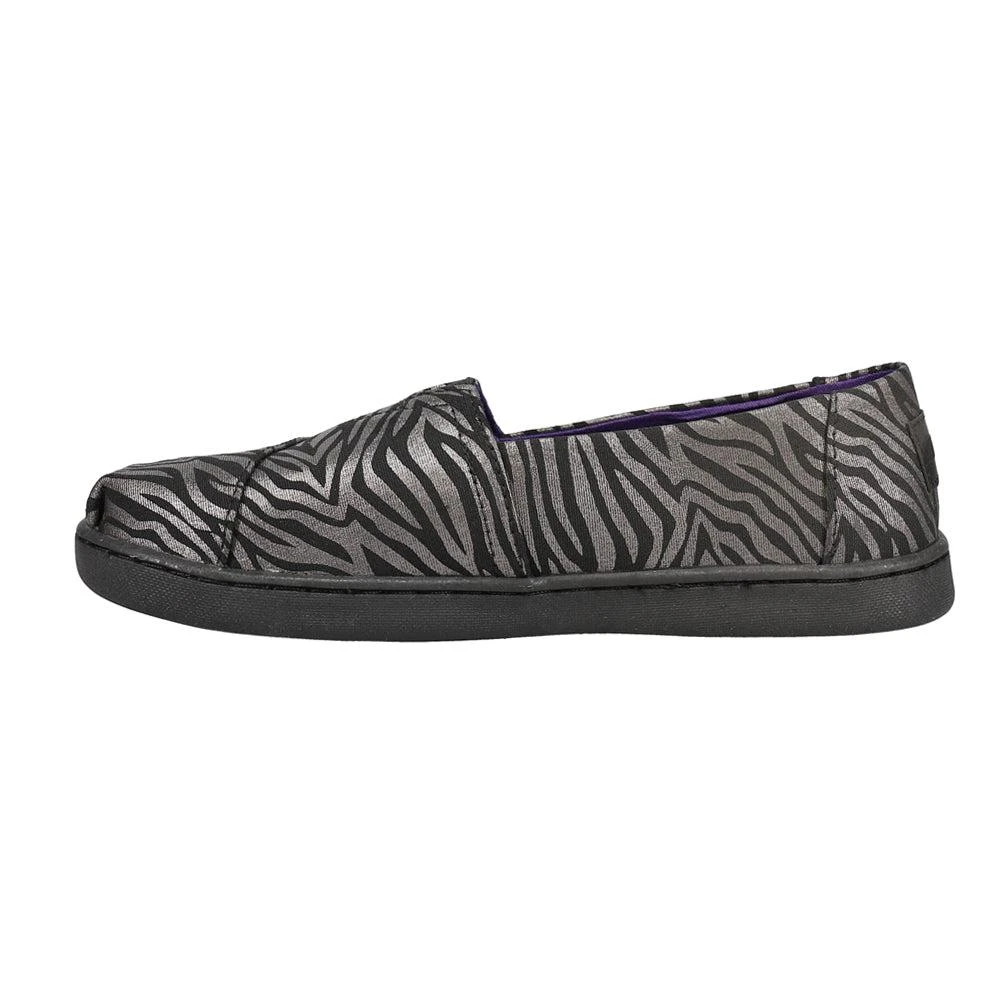 商品TOMS|Alpargata Zebra Shimmer Alpargata Slip On Flats (Big Kid),价格¥223,第3张图片详细描述