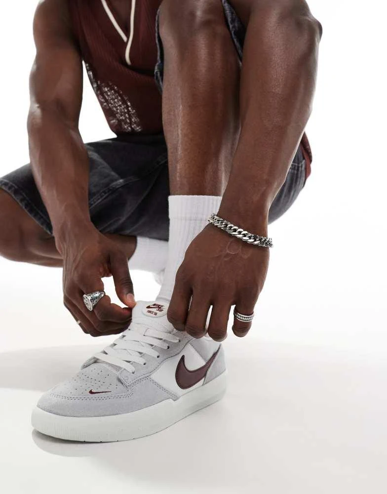 商品NIKE|Nike SB Force 58 trainers in grey and red,价格¥435,第5张图片详细描述