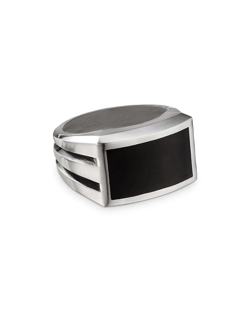 商品David Yurman|Men's Sterling Silver Beveled Signet Ring with Black Onyx,价格¥4448,第1张图片