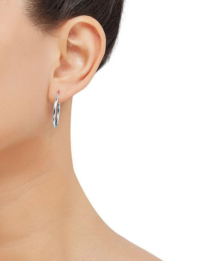 商品Alberto Amati|14K White Gold Polished Tube Small Hoop Earrings,价格¥2090,第2张图片详细描述