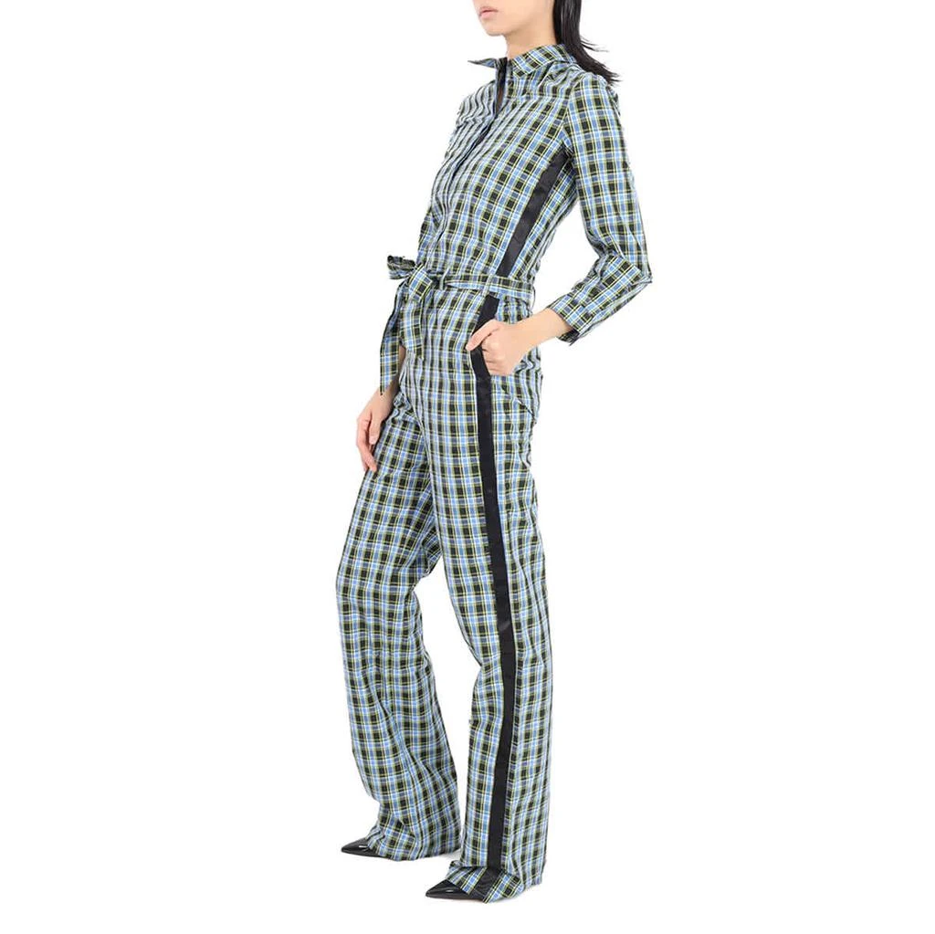 商品Burberry|Burberry Ladies Azure Blue Lampton Check Tie Waist Jumpsuit, Brand Size 8 (US Size 6),价格¥3374,第2张图片详细描述