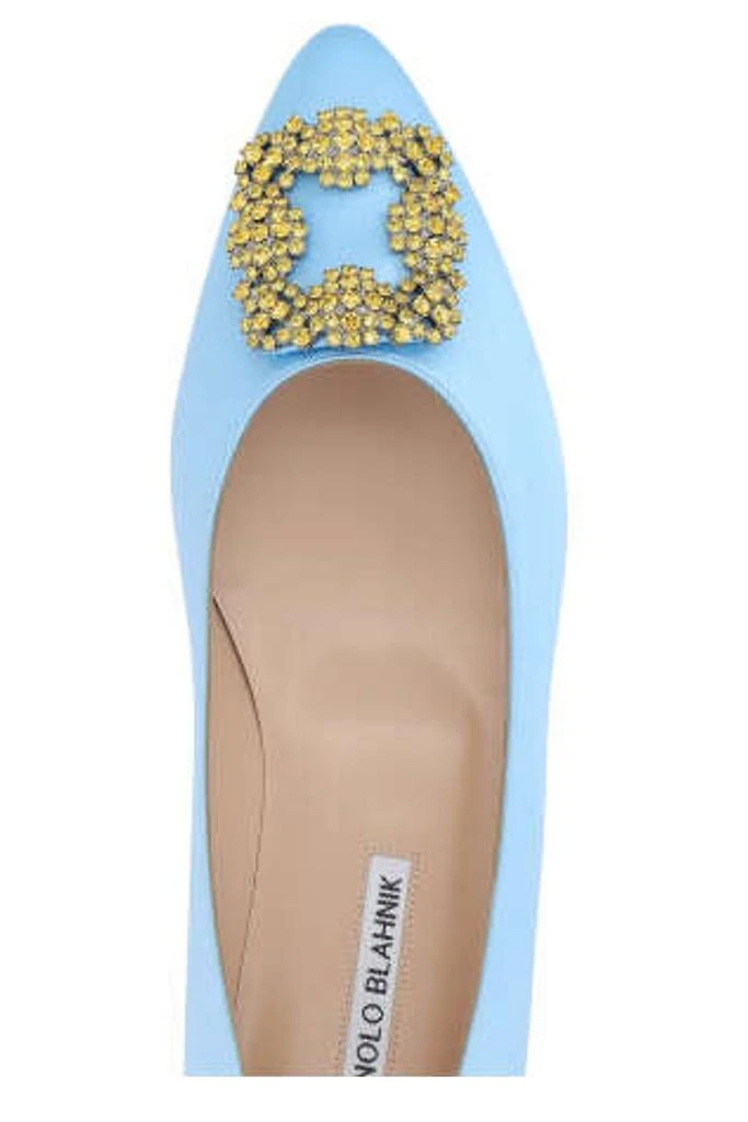 商品Manolo Blahnik|Manolo Blahnik Hangisi Buckle Embellished Flat Shoes,价格¥5064,第4张图片详细描述