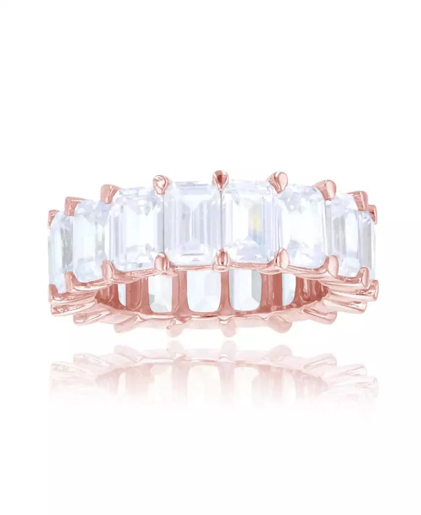 商品Macy's|White Cubic Zirconia Eternity Band in 14k Rose Gold Plated Sterling Silver,价格¥234,第1张图片