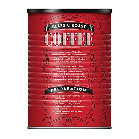 商品Member's Mark|[两件起售] 经典烘焙咖啡粉(48 oz.),价格¥98,第2张图片详细描述