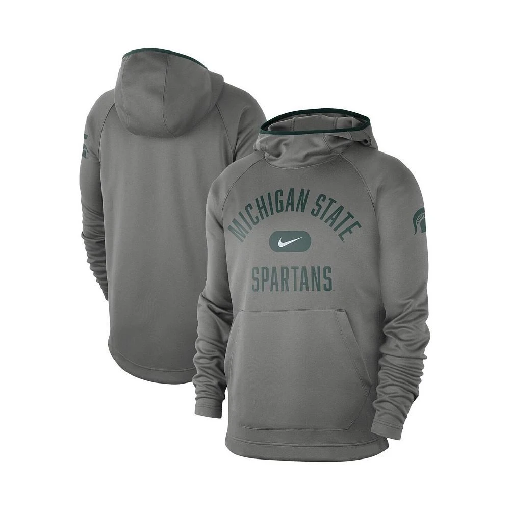 商品NIKE|Men's Gray Michigan State Spartans Basketball Spotlight Performance Raglan Pullover Hoodie,价格¥487,第2张图片详细描述