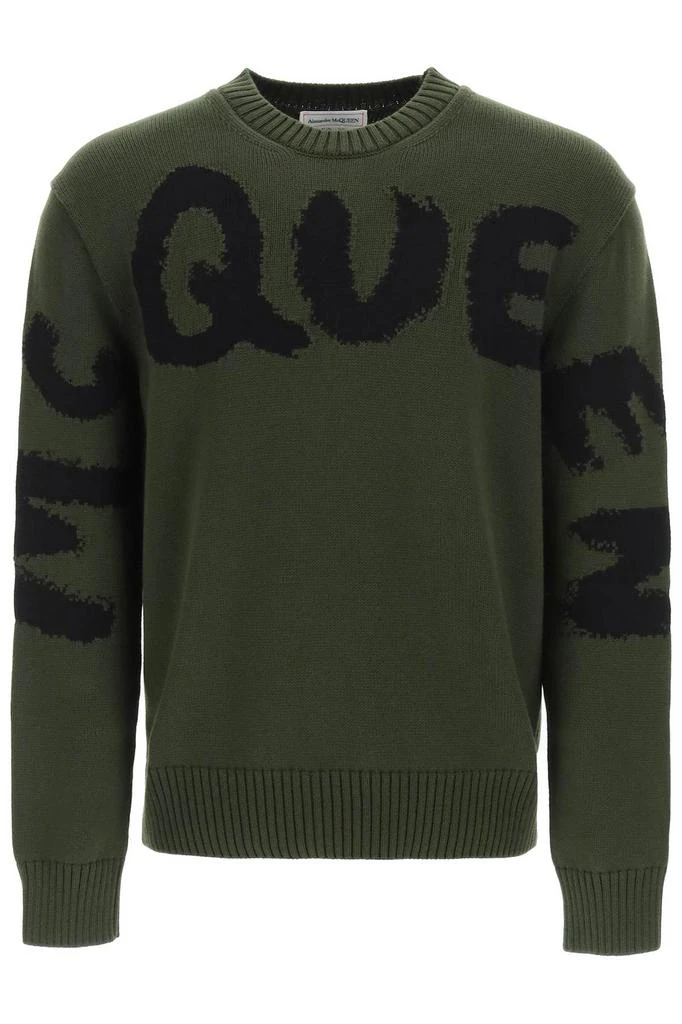 商品Alexander McQueen|Alexander mcqueen graffiti logo sweater,价格¥3367,第1张图片