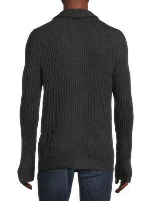 Shaker Ribbed Merino Wool Blend Cardigan商品第2张图片规格展示