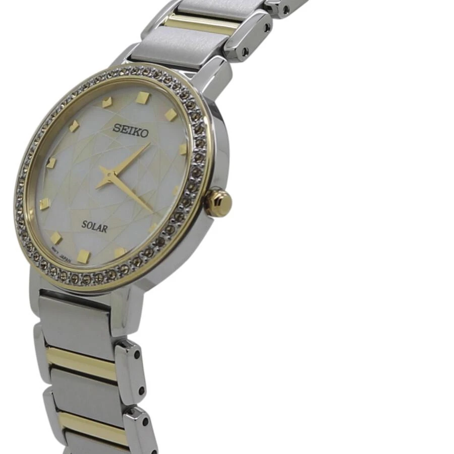 商品Seiko|Crystal Silver Gold Dial Ladies Watch SUP454P1,价格¥1348,第2张图片详细描述