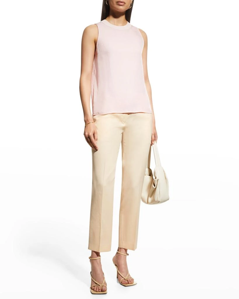 商品Vince|Short-Sleeve Shirred-Back Silk Blouse,价格¥2284,第1张图片