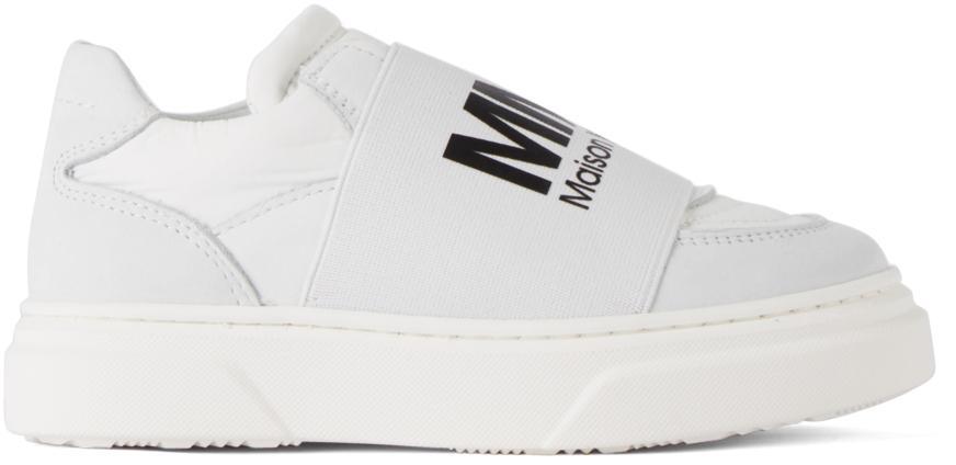 商品MAISON MARGIELA|Kids White Logo Slip-On Sneakers,价格¥2060,第1张图片