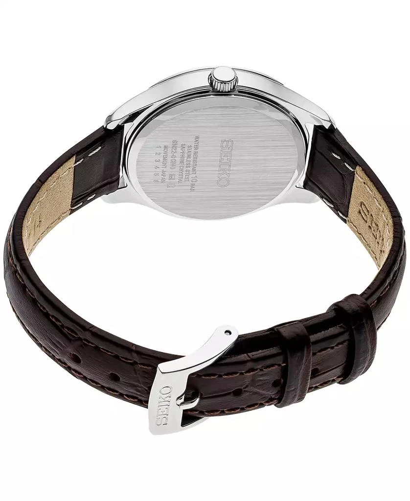 商品Seiko|Women's Essential Brown Leather Strap Watch 39mm,价格¥1230,第3张图片详细描述