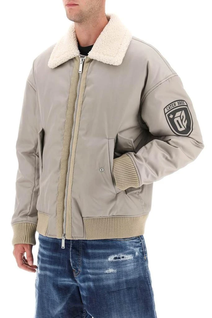 商品DSQUARED2|Padded Bomber Jacket With Collar In Lamb Fur,价格¥4421,第4张图片详细描述