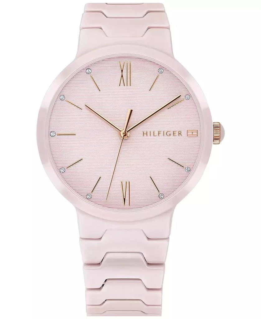 商品Tommy Hilfiger|Women's Blush Ceramic Bracelet Watch 36mm,价格¥973,第1张图片