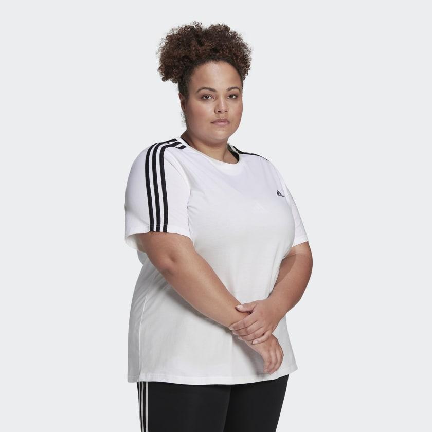 商品Adidas|Women's adidas Essentials Slim 3-Stripes Tee (Plus Size),价格¥126,第6张图片详细描述
