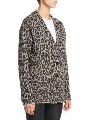 商品Theory|Leopard Print Jacquard Cardigan,价格¥479,第3张图片详细描述