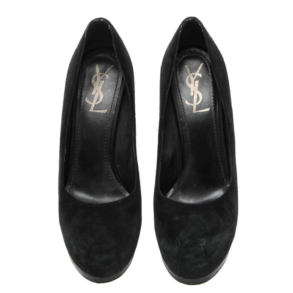 商品[二手商品] Yves Saint Laurent|Saint Laurent Paris Black Leather Tribtoo Platform Pumps Size 37.5,价格¥1079,第3张图片详细描述